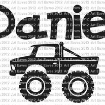 Personalize Monster Truck Vinyl Decal