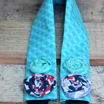Teal Multi-Color Rosettes Camera Strap Cover