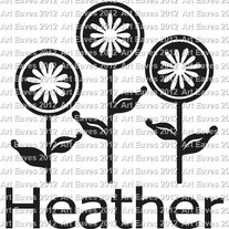 Triple Flower Vinyl Decal Personalize It