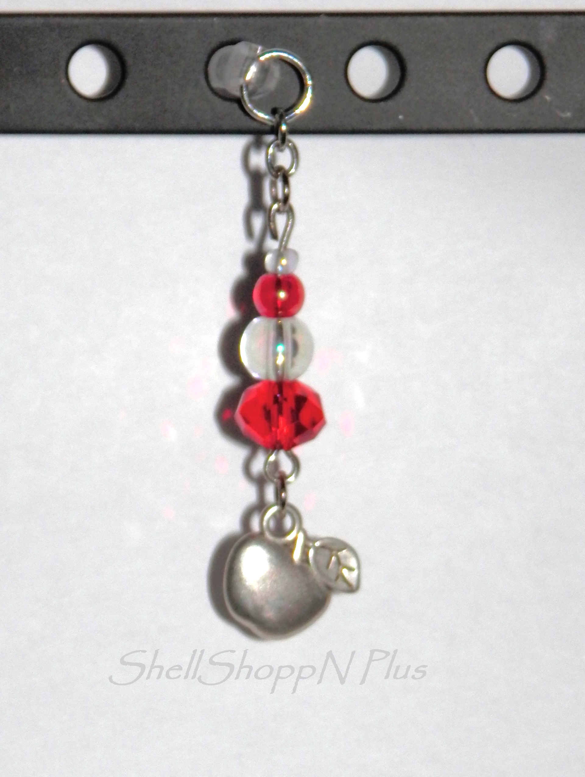 Tibetan Silver APPLE Cell Phone Dust Plug Charm/Ear Cap/Plug/Ear Phone