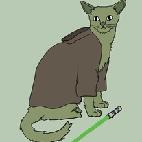 Yoda cat, 5x7 print