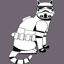 Storm Trooper cat, 5x7 print