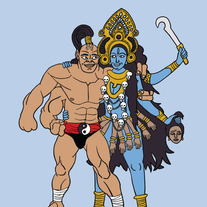 Kali and Goro best friends, 5x7 print