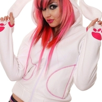 KAWII WUV U! HUNNY BUNNY HOODIE WITH EARS ON HOOD
