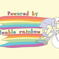 Powered by double rainbow, 5x7 print