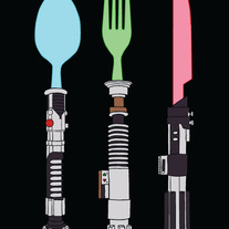 Lightsaber silverware, 5x7 print