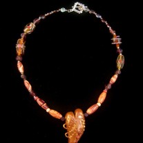 Bronzed-heart-beaded-necklace