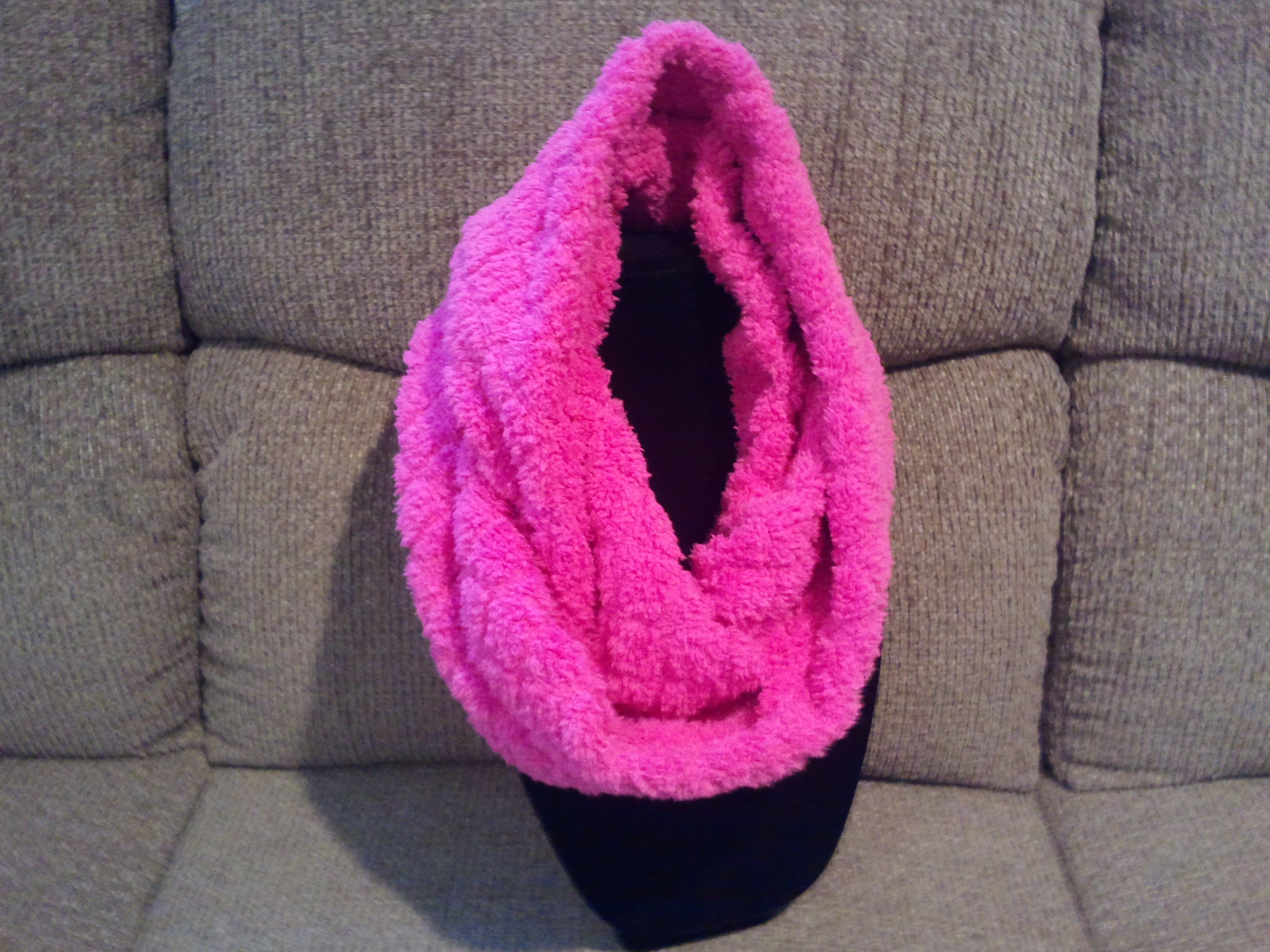 Pink Fluffy Fleece Infinity Scarf on Storenvy