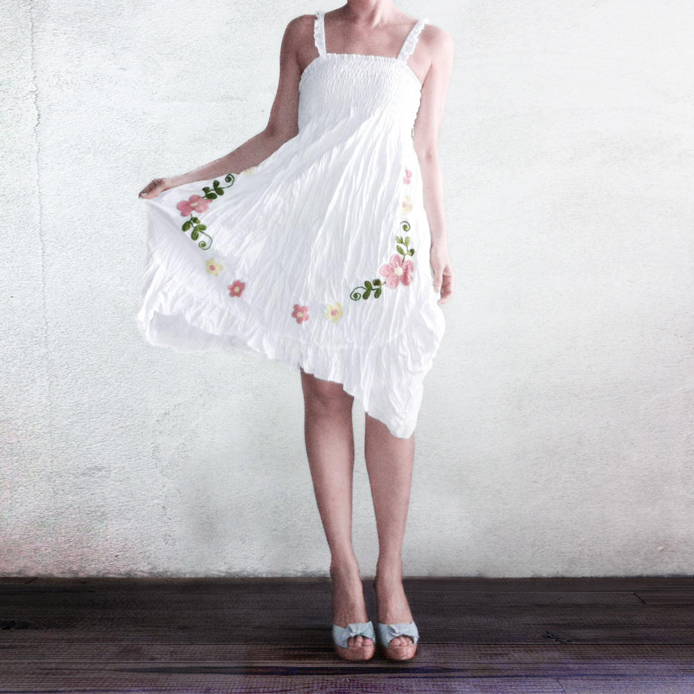 white cotton sundress