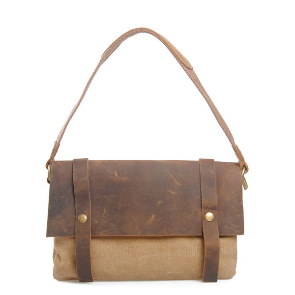 Nice Pink Leather Canvas Messenger Bag on Storenvy