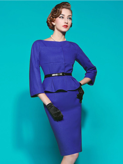Long-Sleeve Peplum Skirt Suit on Storenvy