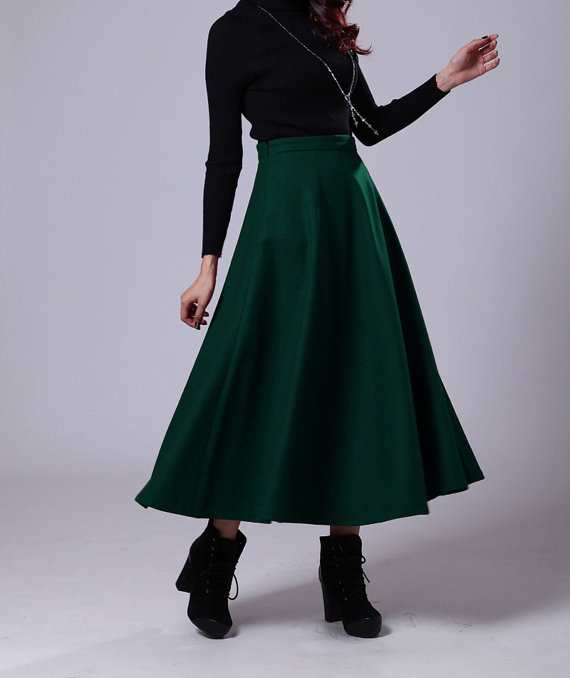 Dark Green Winter Dress