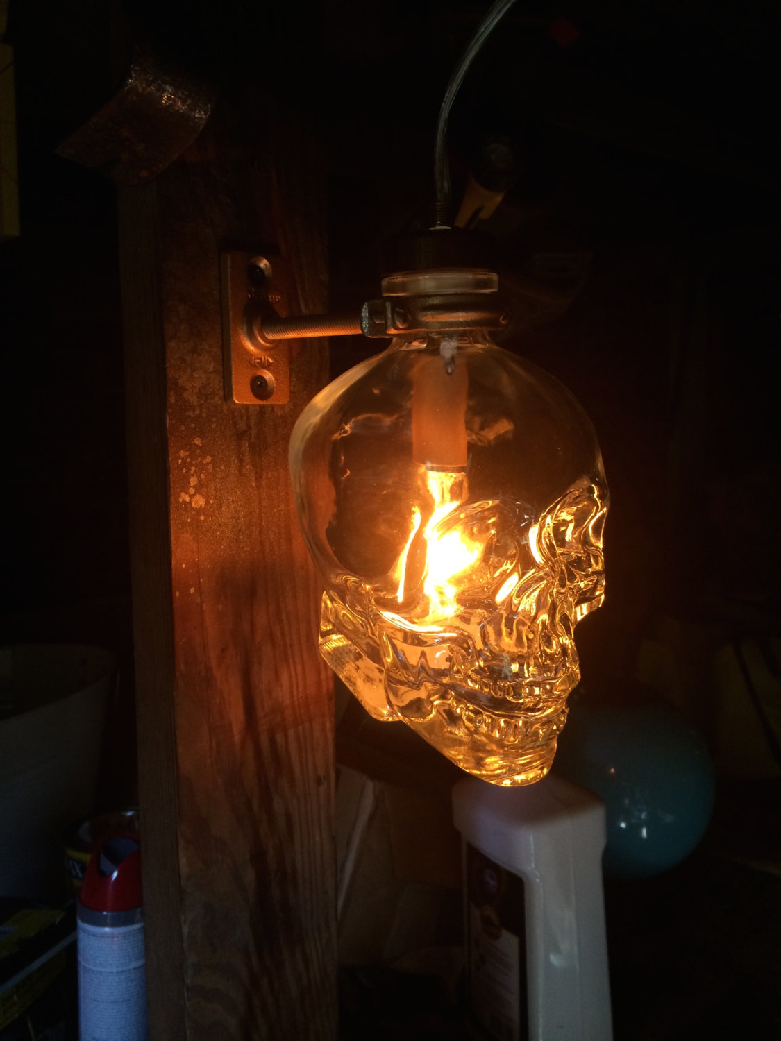 upcycled crystal head vodka bottle lamp on storenvy how to change a light pull cord