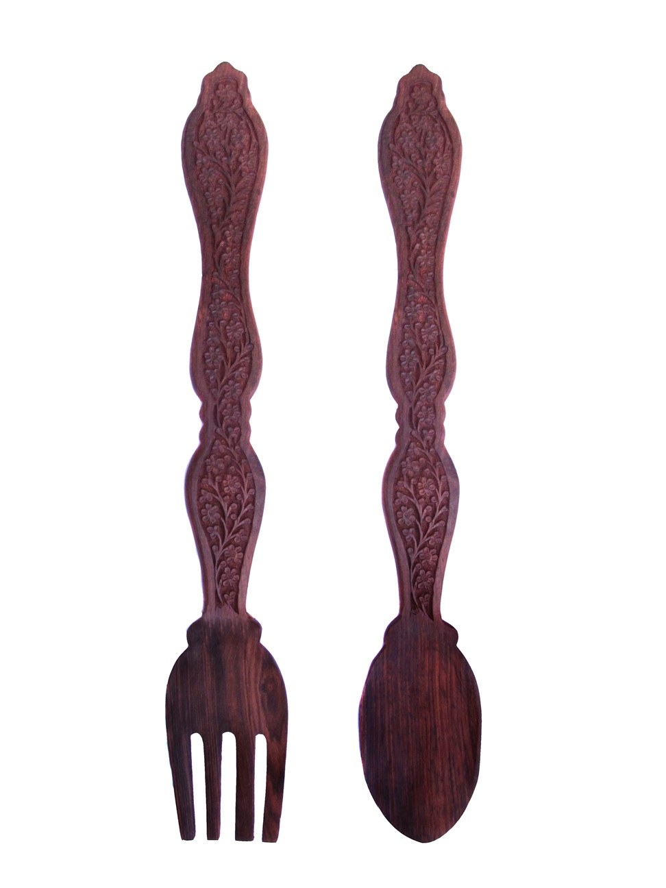 Giant Over Size Large Wooden Fork And Spoon Wall Hanging Dining