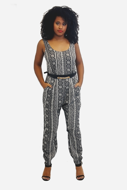 tribal print jumpsuit