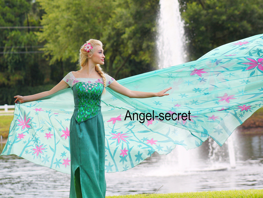 elsa green dress frozen fever