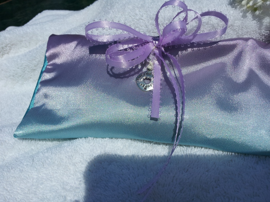 Lavender Flaxseed Eye Pillow In Pale Purple And Turquoise On Storenvy