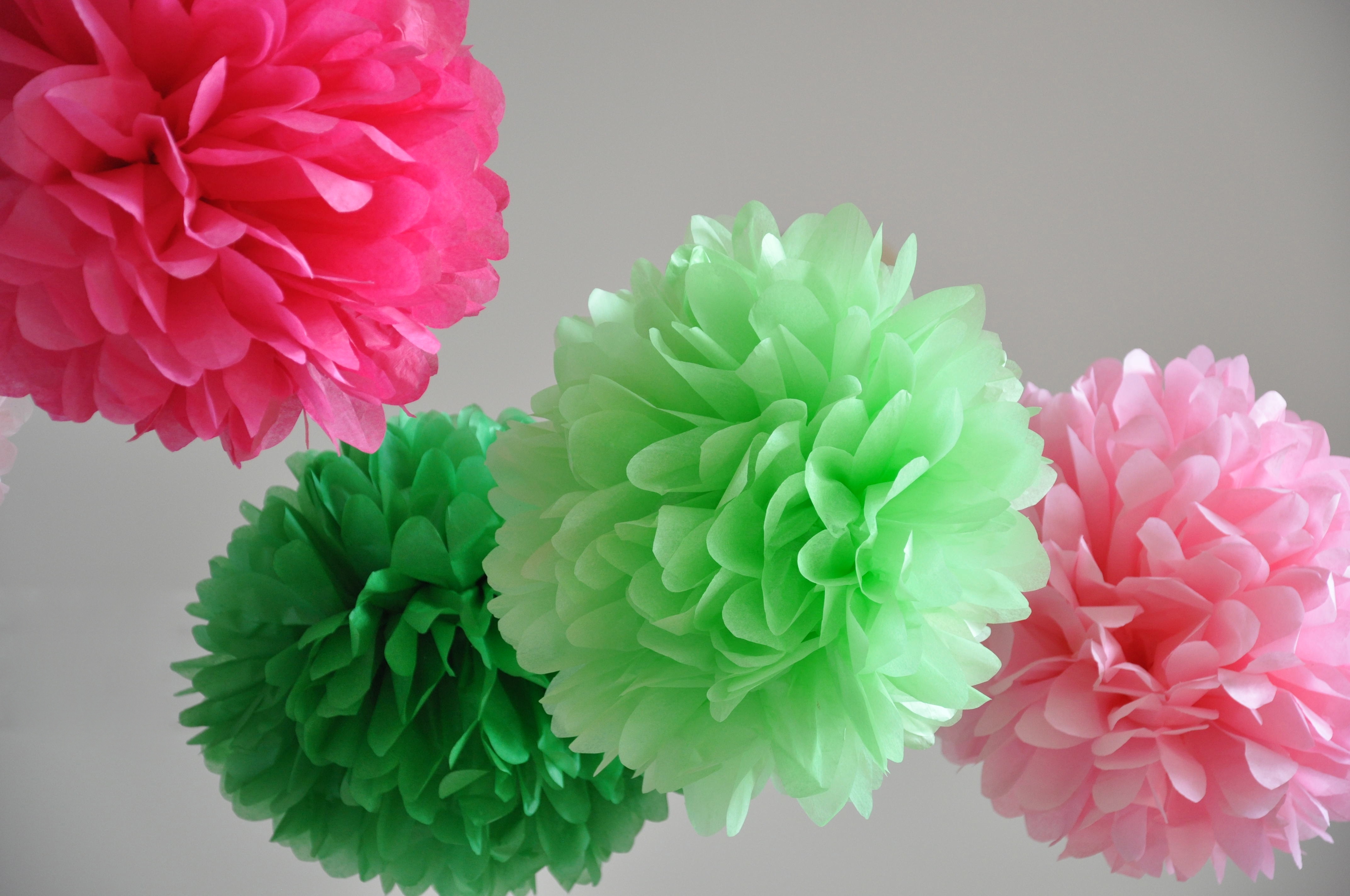 5 Tissue Paper Poms Wedding Baby Shower Nursery Decor Custom