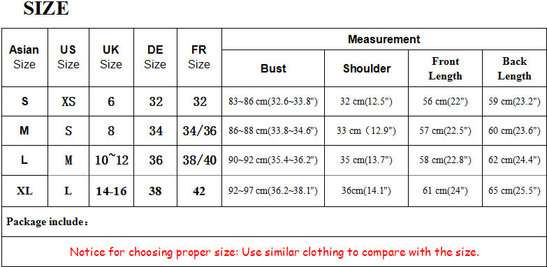 Asian Women S Size Chart