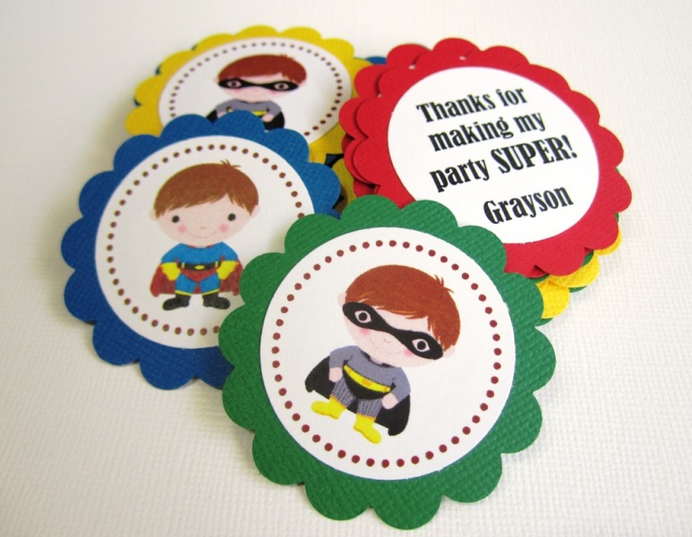 Superhero Favor Tags For Boys Birthday Baby Shower Party