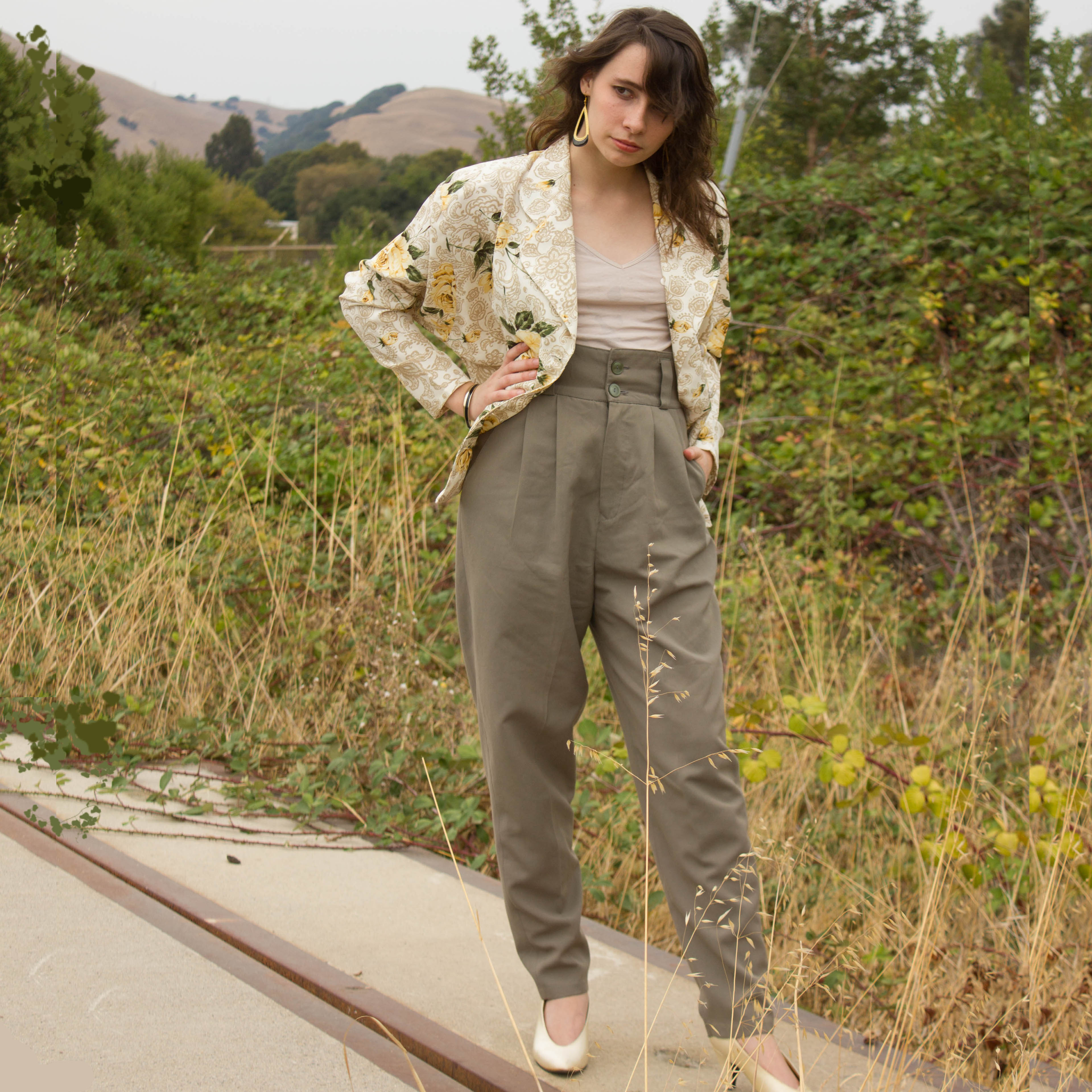 High waisted military trousers Clearance