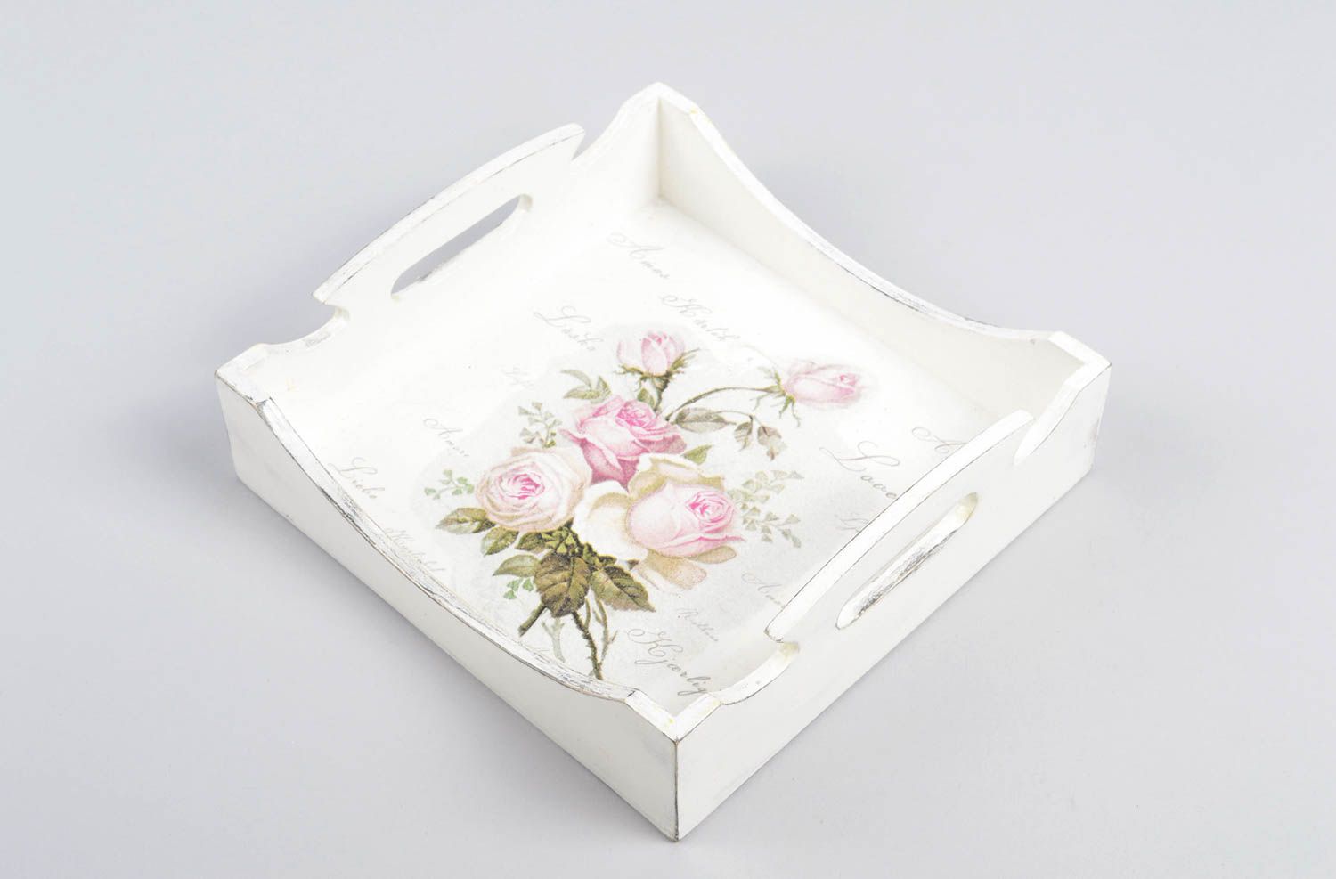 Beautiful handmade wooden tray decoupage ideas sold by WarmHomeGoods