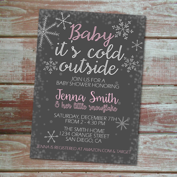 Baby It S Cold Outside Baby Shower Invitation From Little Wolfe Designs