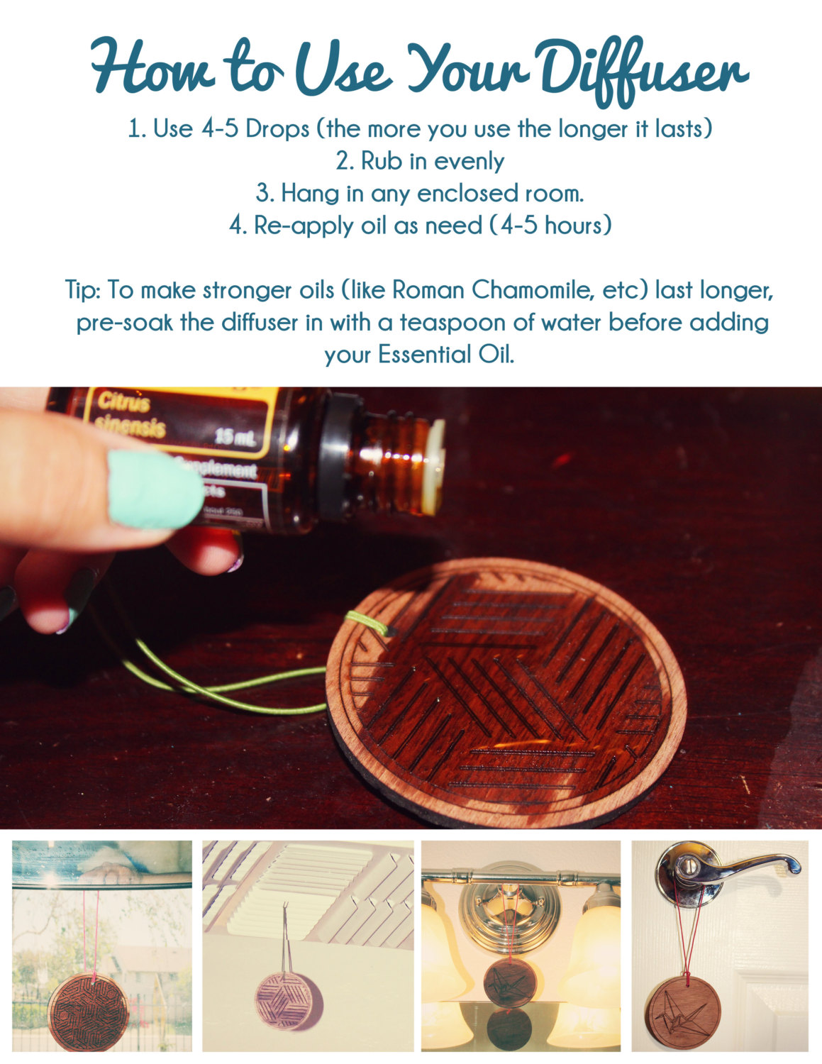 Essential Oil Diffuser - Diffuser for Essential Oils - Room and Car