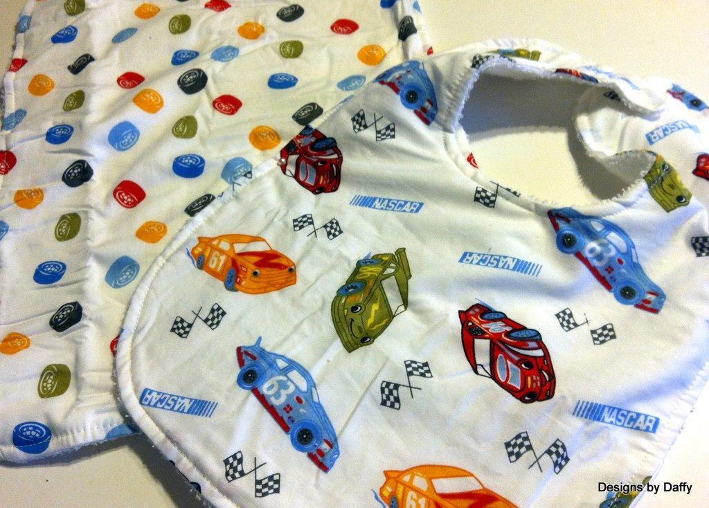 Nascar embroidered burp cloth Personalized