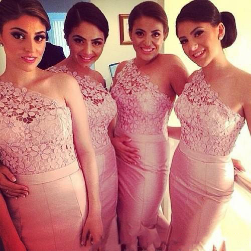 pastel pink bridesmaid dresses