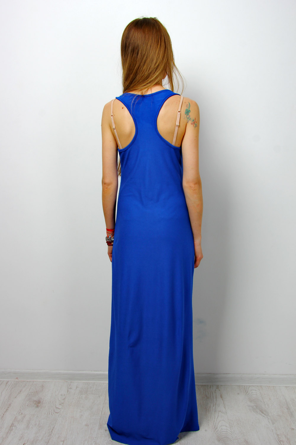 long blue sundress