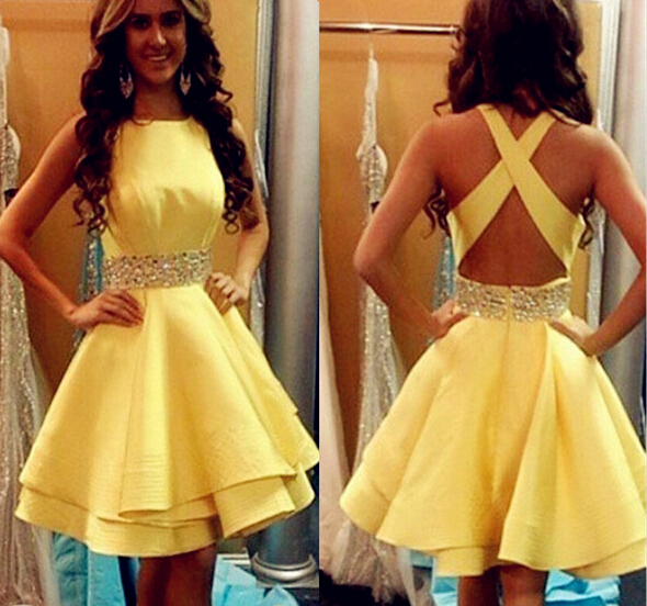 cheap yellow homecoming dresses