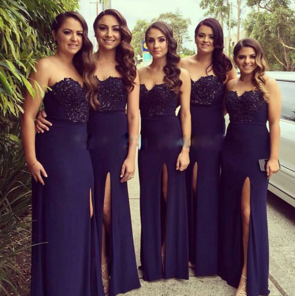 dark navy bridesmaid dresses