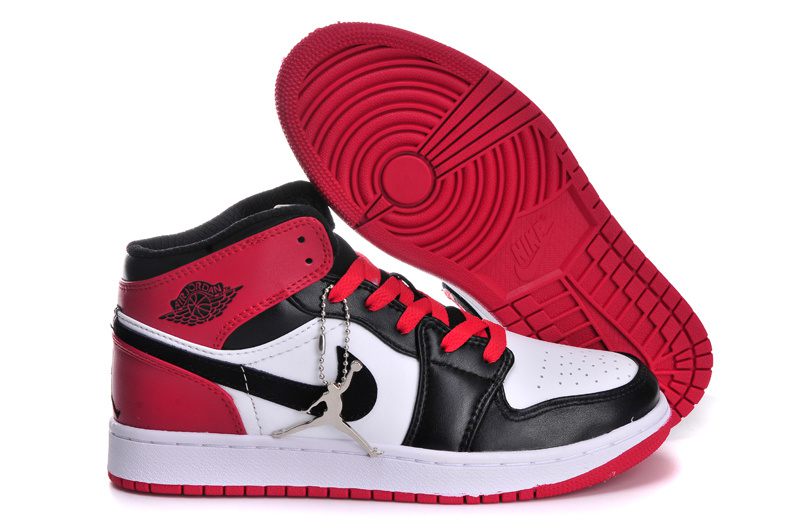 Sneakeronline Nike Jordan 1 Black Microfiber White Womens From Air Red E2IHWYD9