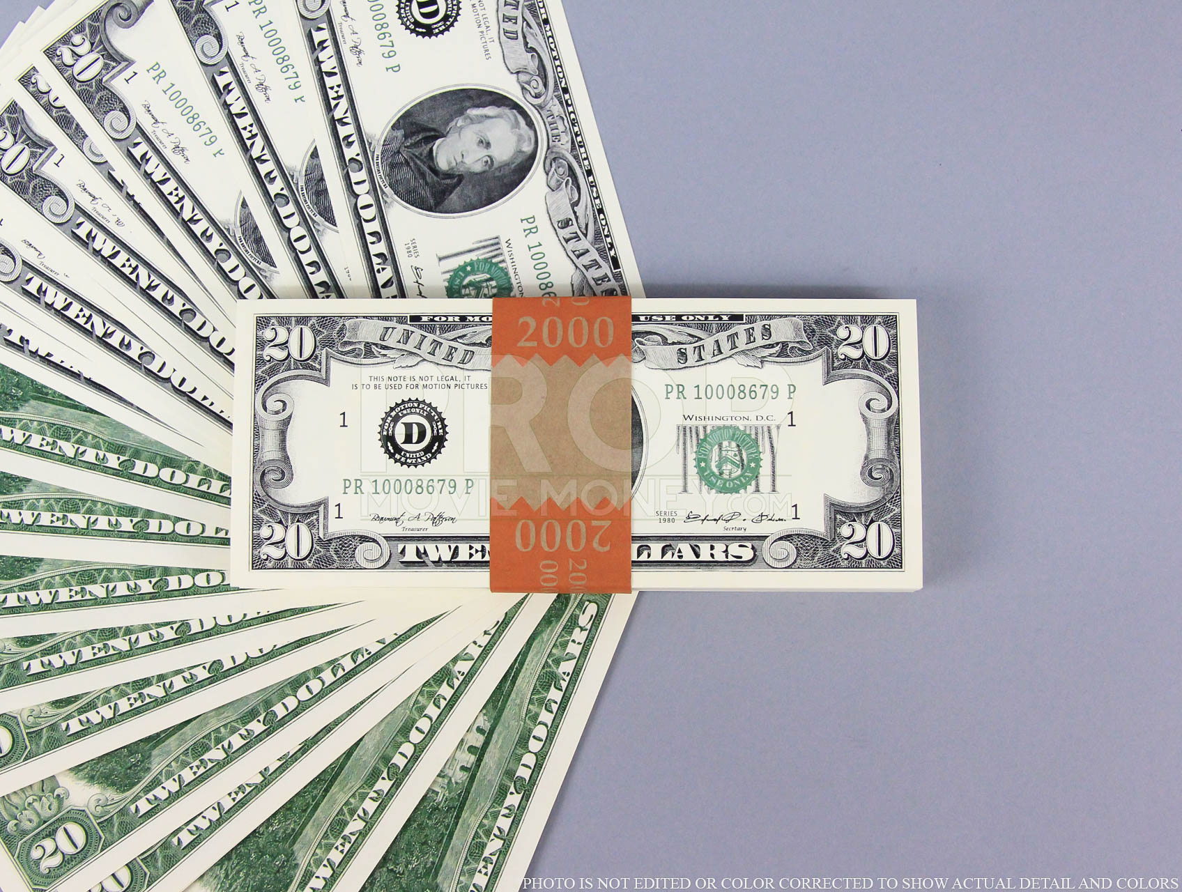 Prop Money - Series 1980s - $20 Dollars Full Print Stack for Movie, TV