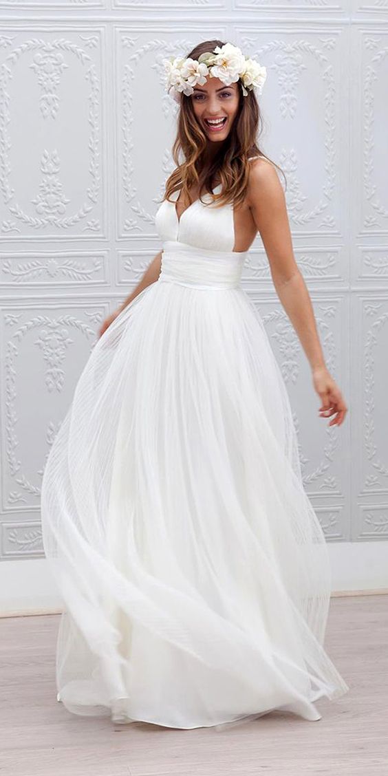 white dress for garden wedding