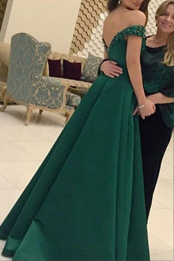 dark green ball gown