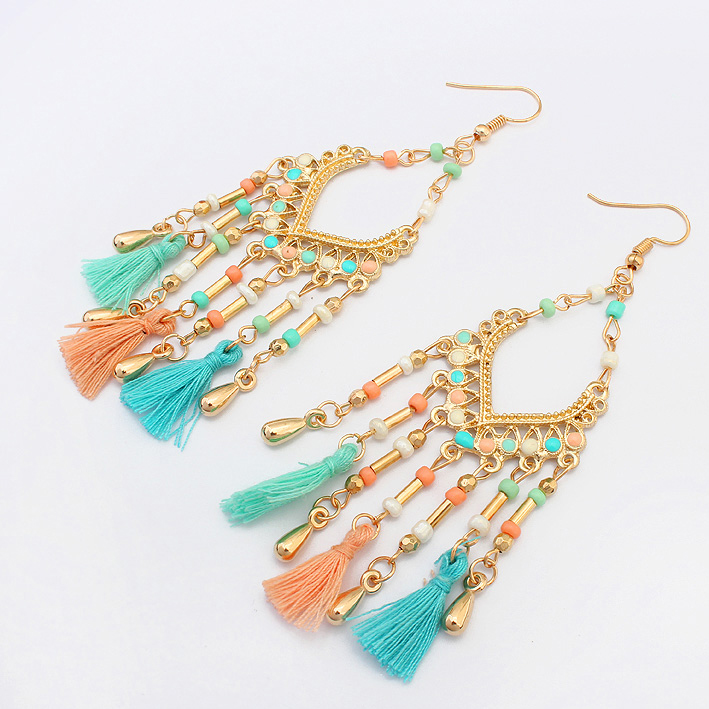 long tassel drop earrings