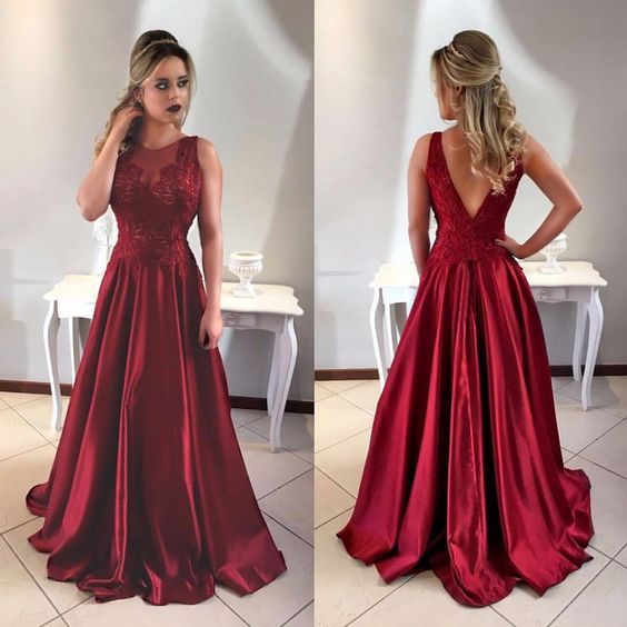 womens burgundy formal dress