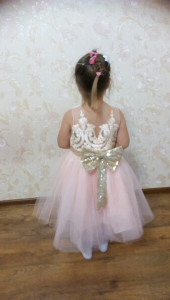 Pink Sequin Flower Girl Dress