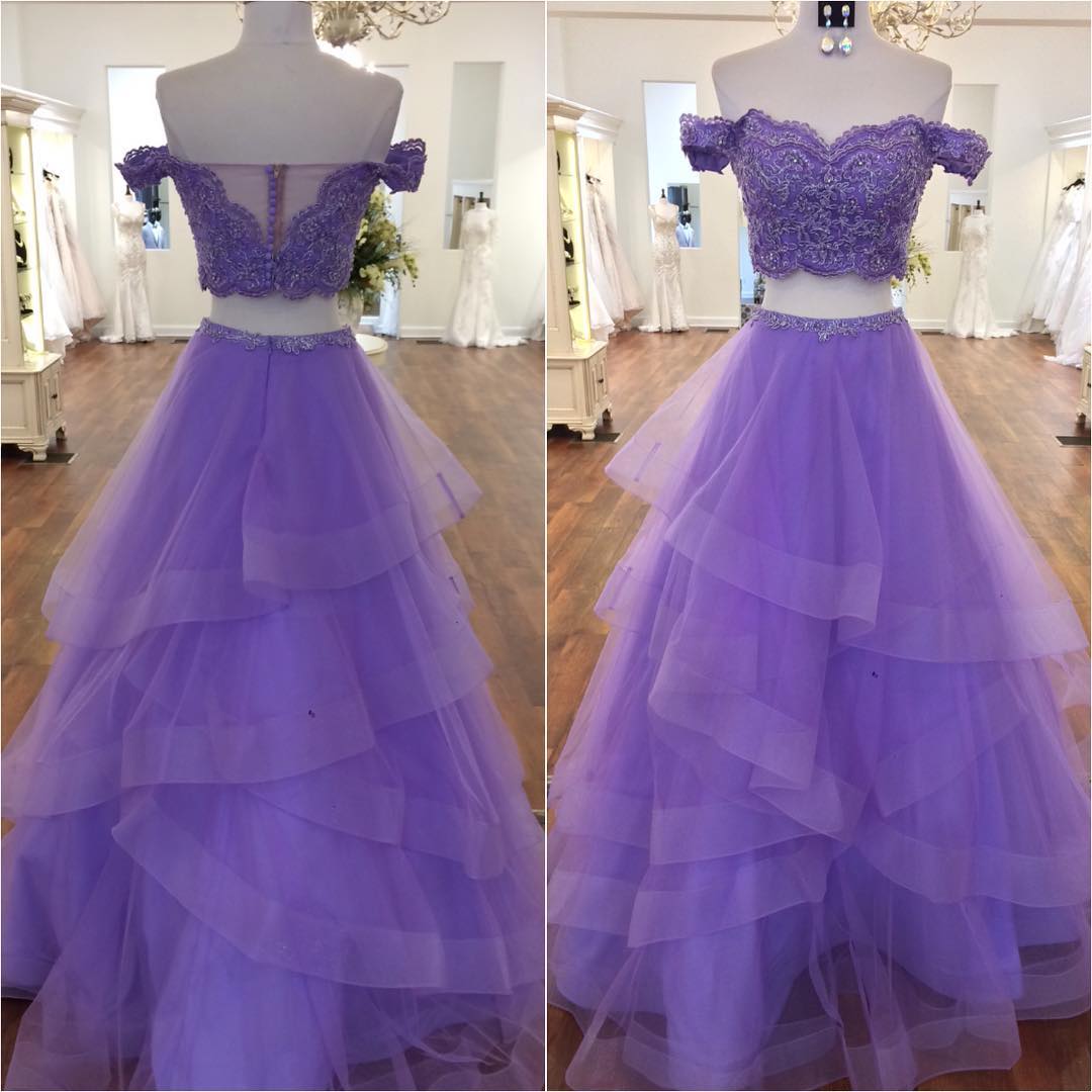 mint green 2 piece prom dress