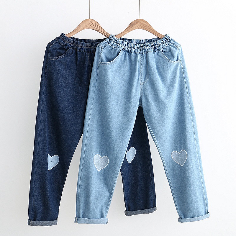 heart patch jeans
