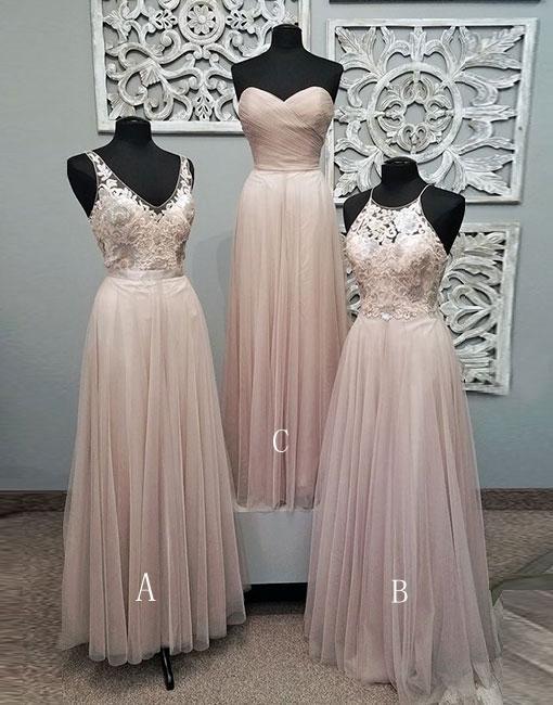 pale pink bridesmaid dresses