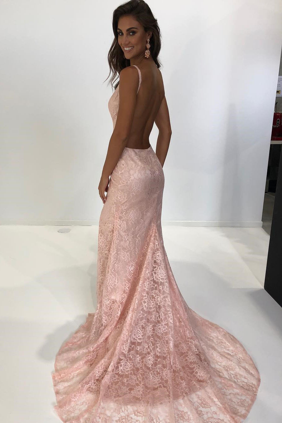 Fashion style Backless lace prom dresses for lady Fashion style Backless lace prom dresses for lady