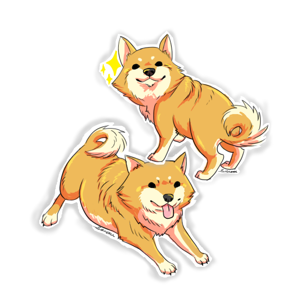 Shiba Inu Stickers 2 Milkdrop