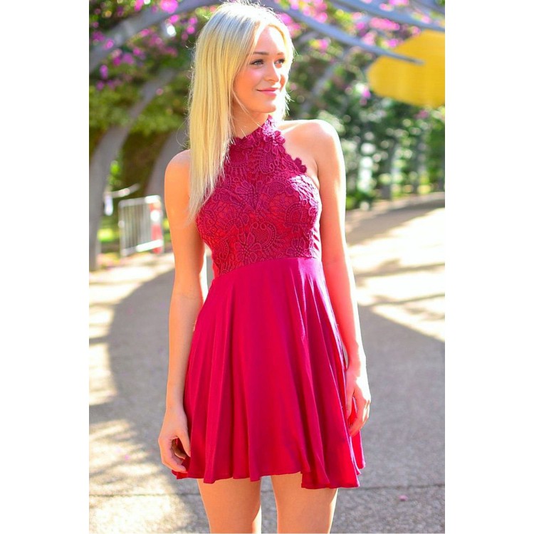 Short Red Halter Dress