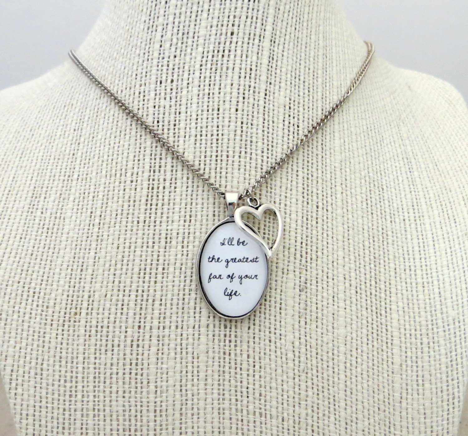 Edwin Mccain Ill Be Inspired Lyrical Quote Necklace With Heart Charm Silver Sold By Indieetc On Storenvy