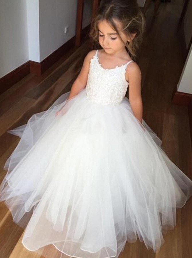 ivory tulle flower girl dresses