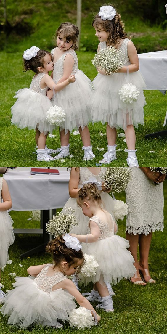 tiered tulle flower girl dress