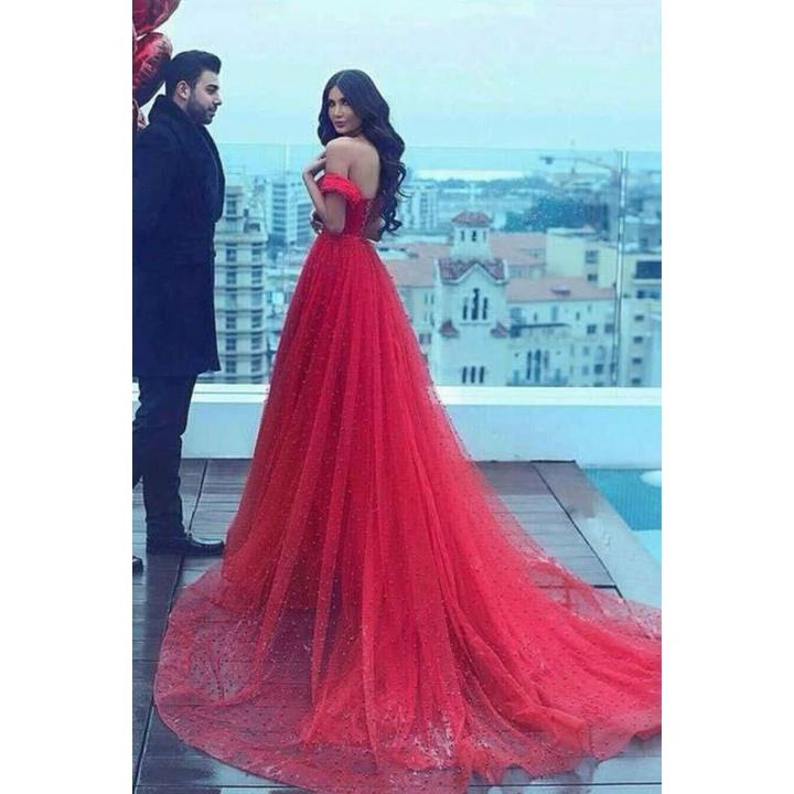 Red Wedding Dress with Train